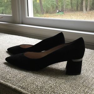 Essex Lane black suede chunky heel shoe